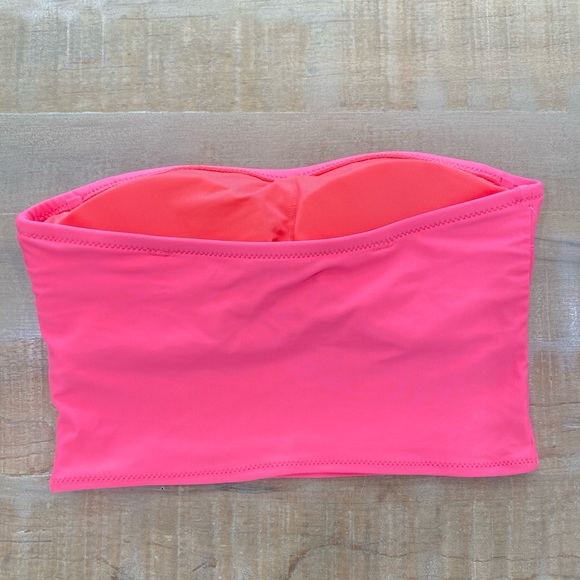 Aerie hot pink longline bandeau bikini top padded strapless - Picture 6 of 9